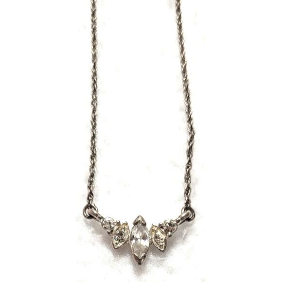 Avon NR Nina Ricci 2005 Marquise CZ Necklace Choker Silvertone Glamour Regency - Picture 1 of 7